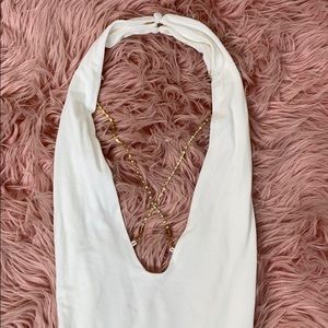 SOLD Revolve halter bodysuit rhinestones xs